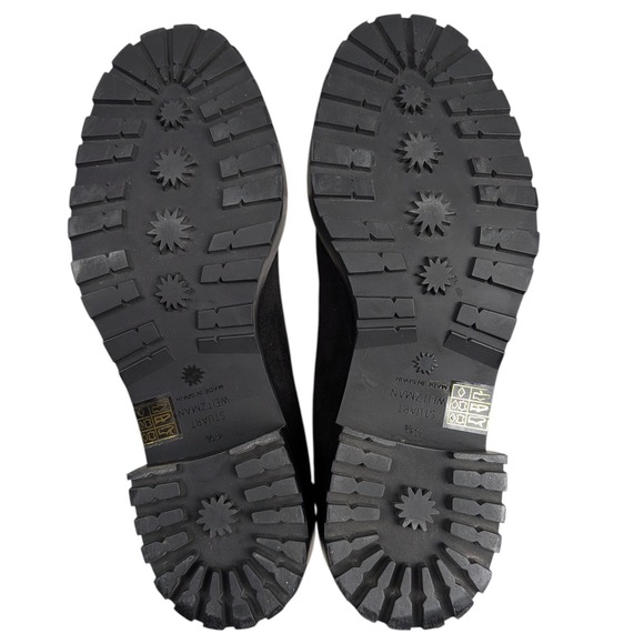 Stuart Weitzman Suede Chain Link Accents Chelsea Boots Black Size 4.5 - Picture 9 of 10